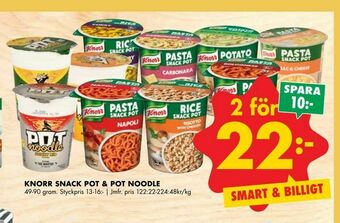 ÖoB Knorr snack pot & pot noodle erbjuda
