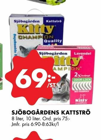 ÖoB Sjöbogårdens kattströ erbjuda