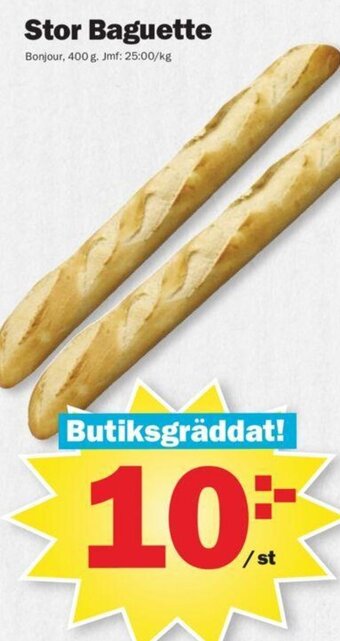 Pekås Stor Baguette Bonjour erbjuda