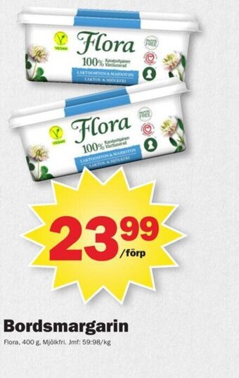 Pekås Bordsmargarin Flora erbjuda