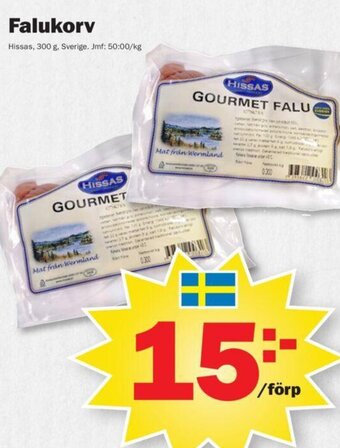 Pekås Falukorv Hissas erbjuda