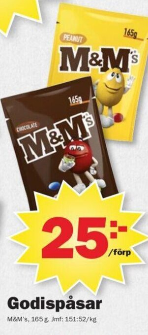 Pekås Godispåsar M&M erbjuda