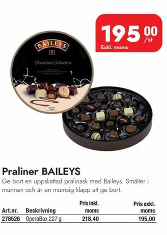 Lyreco Praliner BAILEYS erbjuda