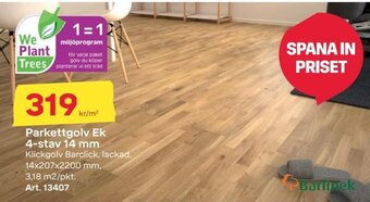 Byggmax Parkettgolv Ek 4-stav 14 mm erbjuda