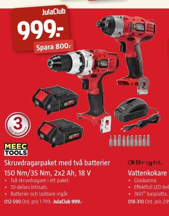 Jula Skruvdragarpaket med två batterier 150 nm/35 nm, 2x2 ah, 18 v erbjuda