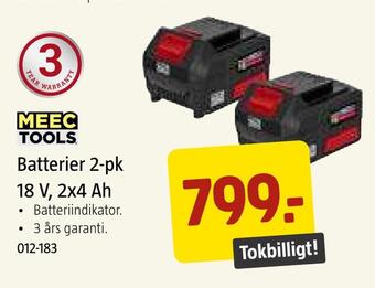 Jula Batterier 2-pk 18 v, 2x4 ah erbjuda