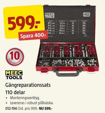 Jula Gängreparationssats 110 delar erbjuda