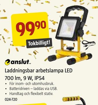 Jula Laddningsbar arbetslampa led 700 lm, 9 w, ip54 erbjuda
