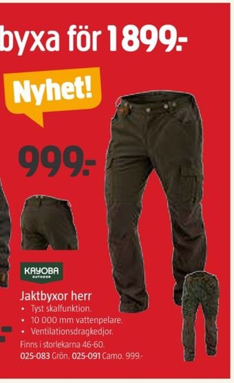Jula Kayoba jaktbyxor erbjuda
