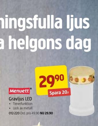 Jula Menuett gravljus erbjuda