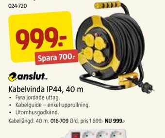 Jula Anslut kabelvinda erbjuda