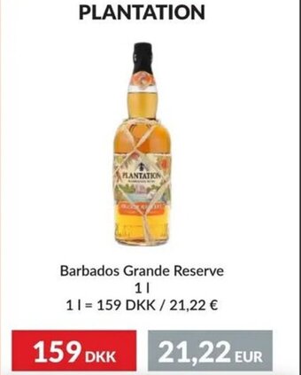 Nielsen Discount PLANTATION Barbados Grande Reserve 1L erbjuda