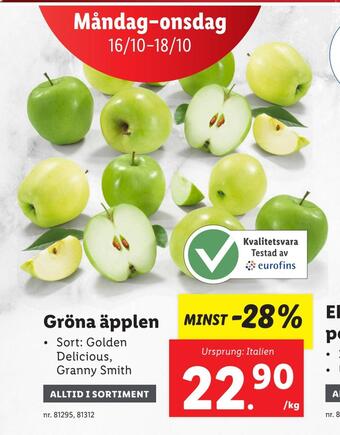 Lidl Gröna äpplen erbjuda