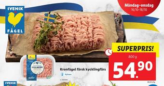 Lidl Kronfågel färsk kycklingfärs erbjuda