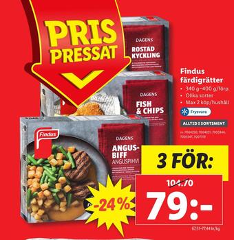 Lidl Findus färdigrätter erbjuda
