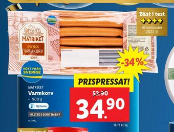 Lidl Varmkorv erbjuda