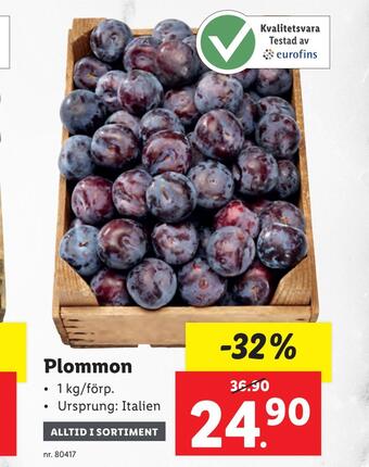 Lidl Plommon erbjuda