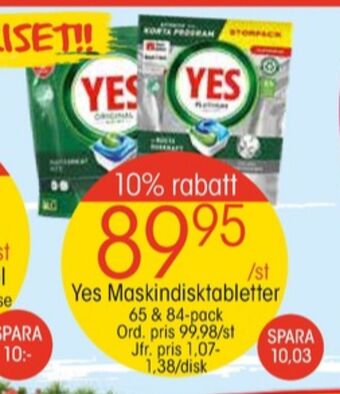EKO Yes diskmaskintabs erbjuda