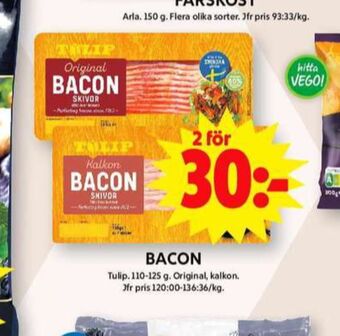 ICA Maxi Tulip kalkonbaconskivor erbjuda