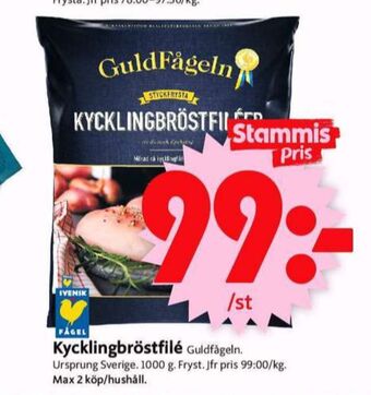 ICA Supermarket Guldfågeln kycklingbröstfilé erbjuda