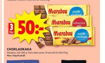 ICA Kvantum Marabou chokladkaka mjölkchoklad erbjuda