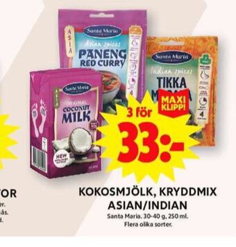 ICA Maxi Santa maria kokosmjölk erbjuda