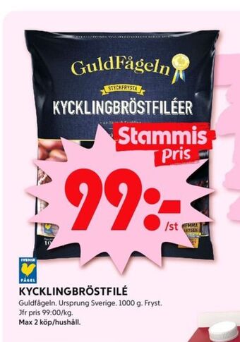ICA Kvantum Guldfågeln kycklingbröstfilé erbjuda