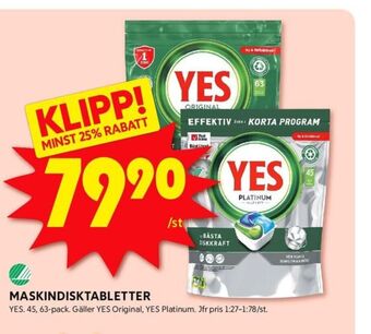 ICA Kvantum Yes diskmaskintabs erbjuda