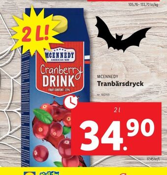 Lidl Mcennedy fruktdryck erbjuda