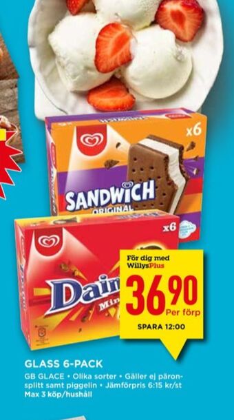 Sandwich glassnacks