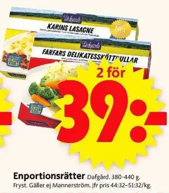 ICA Supermarket Dafgård Enportionsrätter 380-440g erbjuda