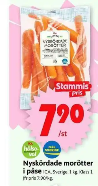ICA Supermarket ICA Nyskördade morötter i påse 1kg erbjuda