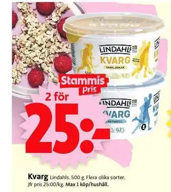 ICA Supermarket Lindahls Kvarg 500g erbjuda