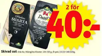 ICA Supermarket Arla Skivad Ost 135-150g erbjuda