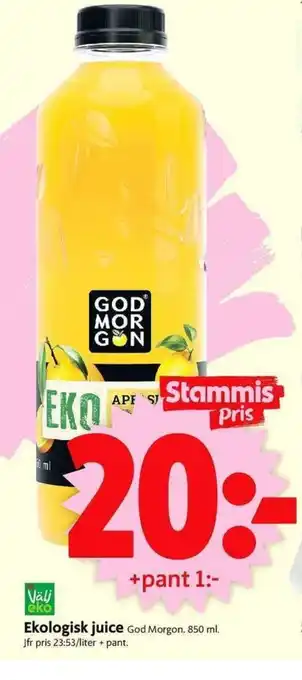 ICA Supermarket God Morgon Ekologisk juice 850ml erbjuda