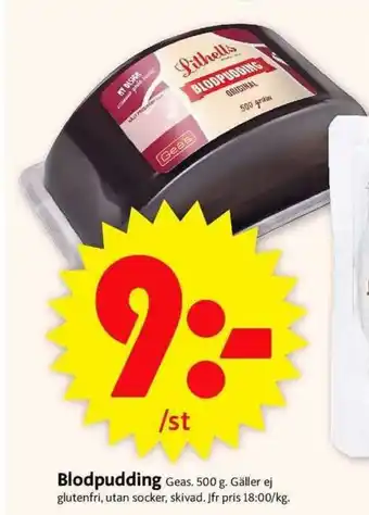 ICA Supermarket Geas Blodpudding 500g erbjuda