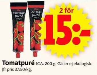 ICA Supermarket ICA Tomatpuré 200g erbjuda