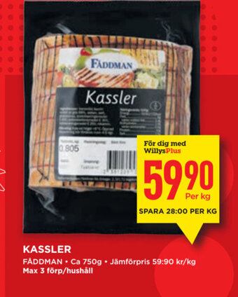 Willys KASSLER FÅDDMAN erbjuda