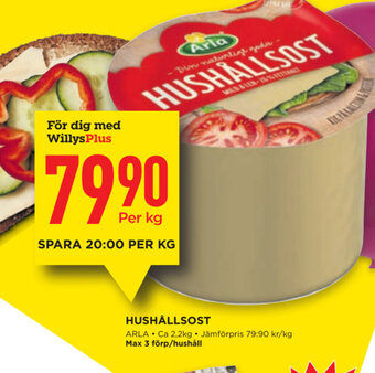 Willys HUSHÅLLSOST ARLA erbjuda
