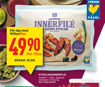 Willys KYCKLINGINNERFILÉ GARANT erbjuda
