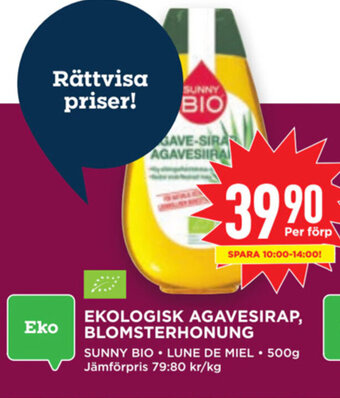 Willys EKOLOGISK AGAVESIRAP, BLOMSTERHONUNG erbjuda