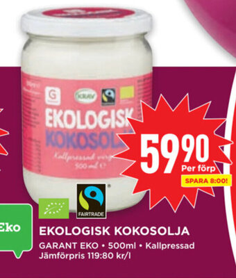 Willys EKOLOGISK KOKOSOLJA erbjuda