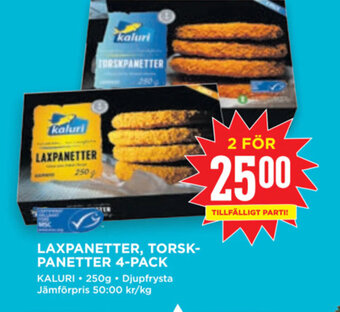 Willys LAXPANETTER, TORSK-PANETTER 4-PACK KALURI 250g erbjuda