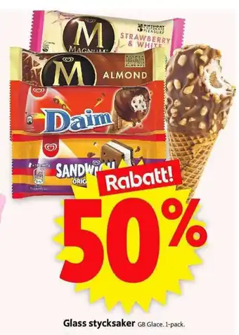 ICA Supermarket 50% GB Glace Glass stycksaker 1-pack erbjuda