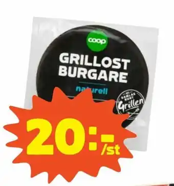 Coop Coop Grillostburgare naturell 200g erbjuda