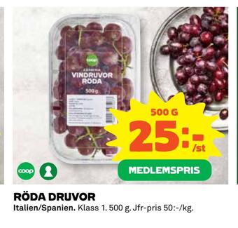 Coop Daglivs Röda druvor erbjuda