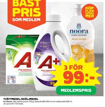 Coop Daglivs Tvättmedel/sköljmedel erbjuda