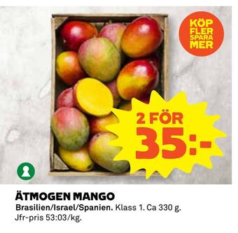 Coop Konsum Ätmogen mango erbjuda