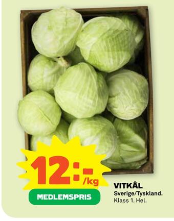 Stora Coop Vitkål erbjuda