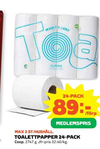 Stora Coop Toalettpapper 24-pack erbjuda